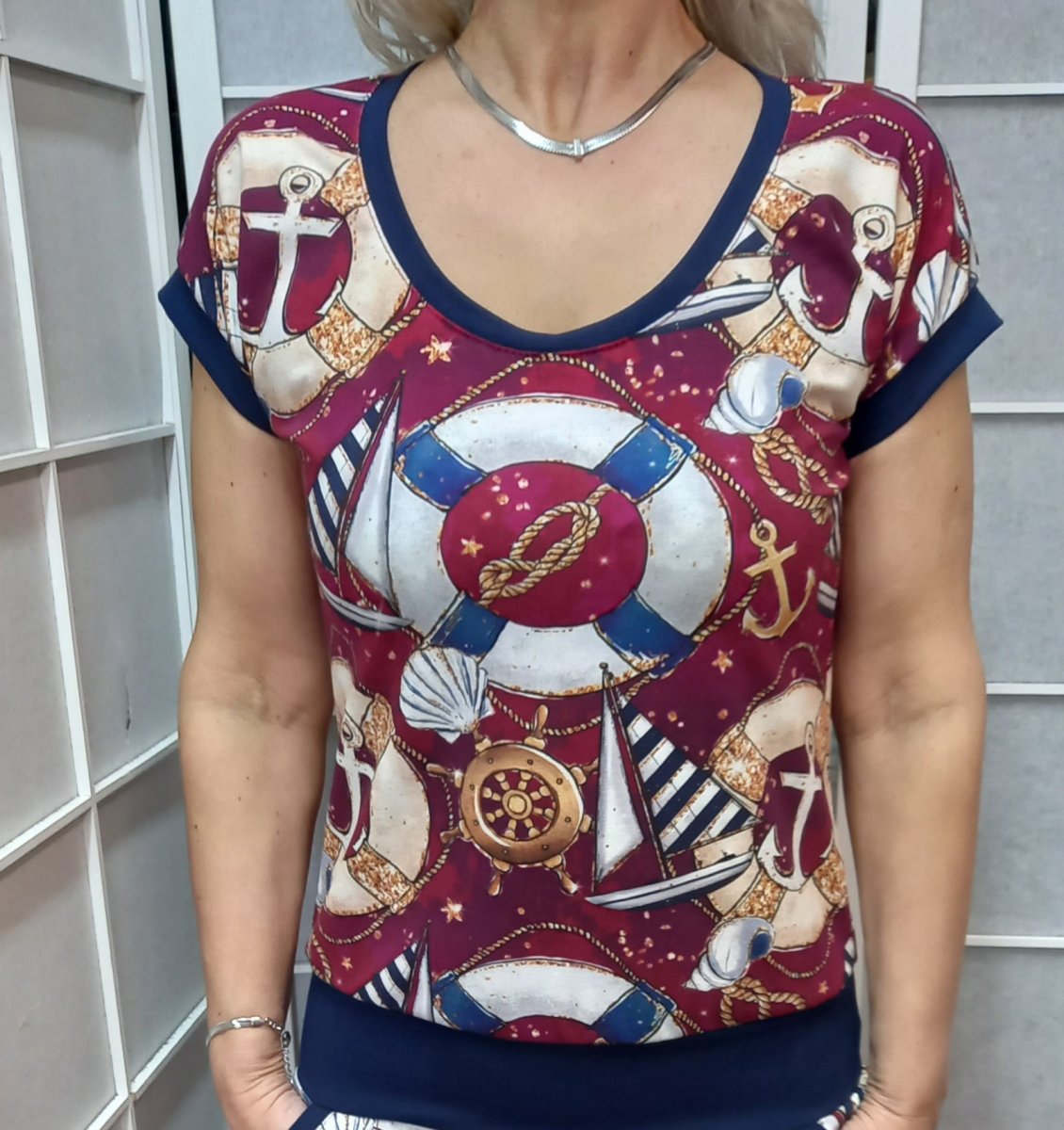 Tričko - námořník na vínové (bavlna)