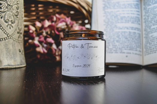Svatební Sójová svíčka - Jména 120 ML