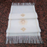 Ručne vyšívaný vianočný obrus - behúň výrez V11 obdĺžnik 145x45cm