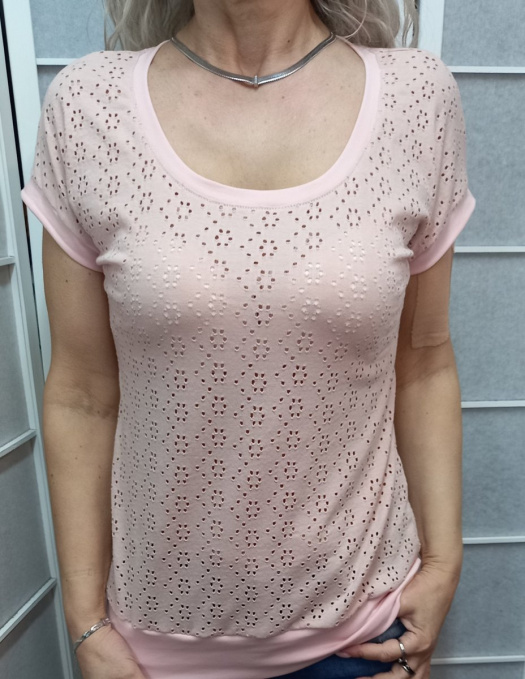 Tričko - madeira, světle růžová (bavlna)