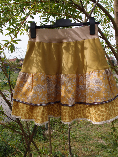 KVĚTINY V HOŘČICI (164/XS/S/M) - sukně