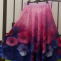 Půlkolová sukně - růžovofialové květy S - XXL
