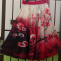 Půlkolová sukně - červené květy S - XXL