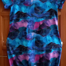 Šaty s kapsami do lemu - fialový mramor (bavlna)