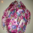 šátek-růžové jiřiny