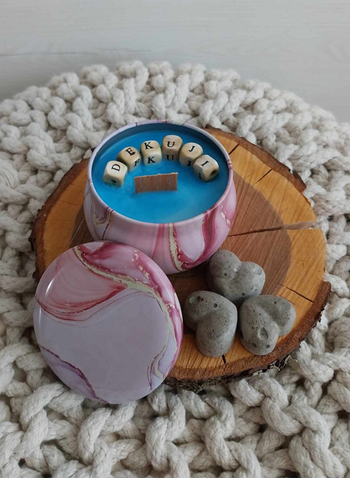 Svíčka růžová text