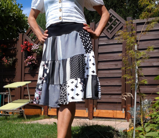 Originální úpletová patchwork sukně - POUZE 1 KUS!
