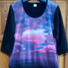 Tričko s 3/4 rukávem - červánky (bavlna)