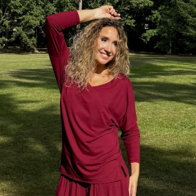 Netopýří tunika prodloužená vínová