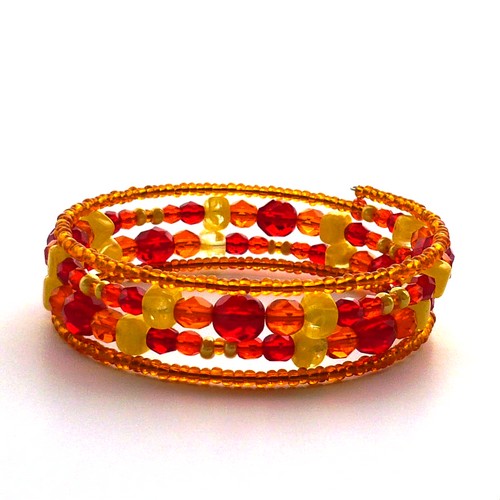 Oranžově vesele - čtyřřadý náramek