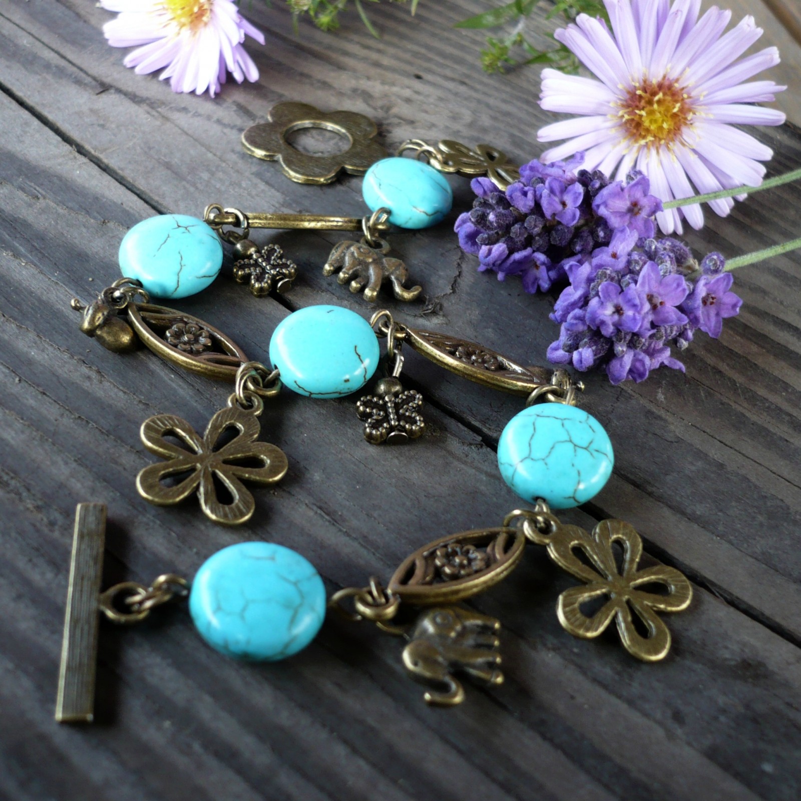 Tyrkysové bobulky - náramek