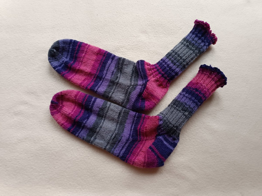 dámské ponožky fialovo-šedé