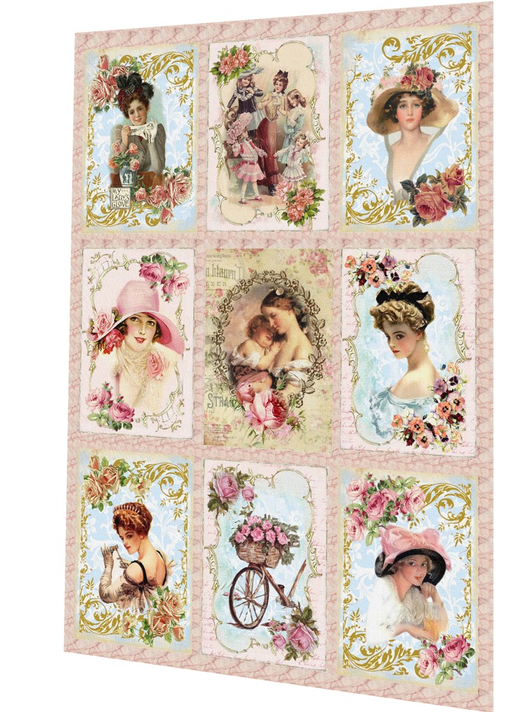 Bavlněná látka - panel  sada 28,5x37cm NS14