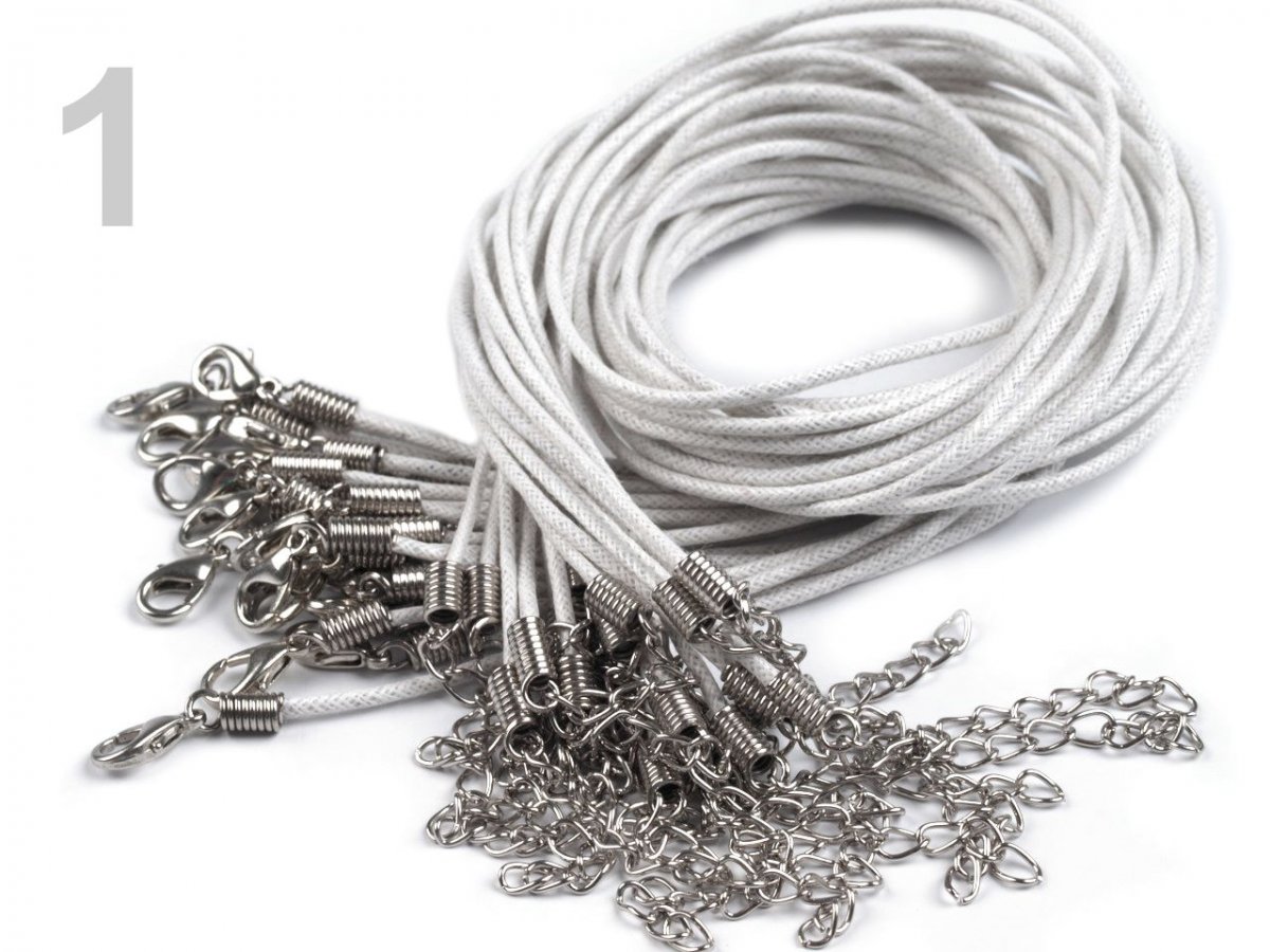 Bavlněná šňůrka s karabinkou d.45cm