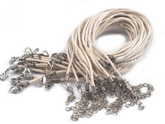 Šňůrka bavlněná s karabinkou voskovaná délka 45cm