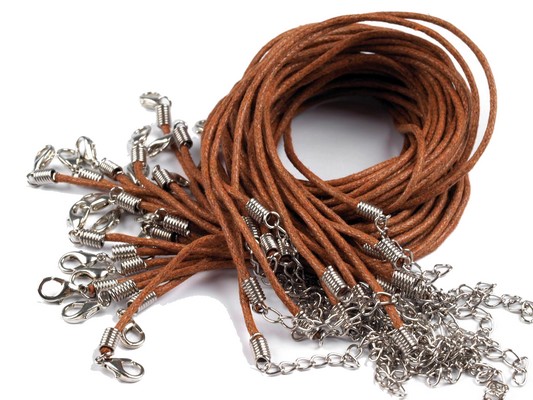 Šňůrka bavlněná s karabinkou voskovaná délka 45cm