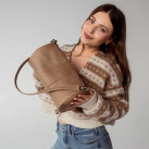 Kožená kabelka JEZEVČÍK - béžová