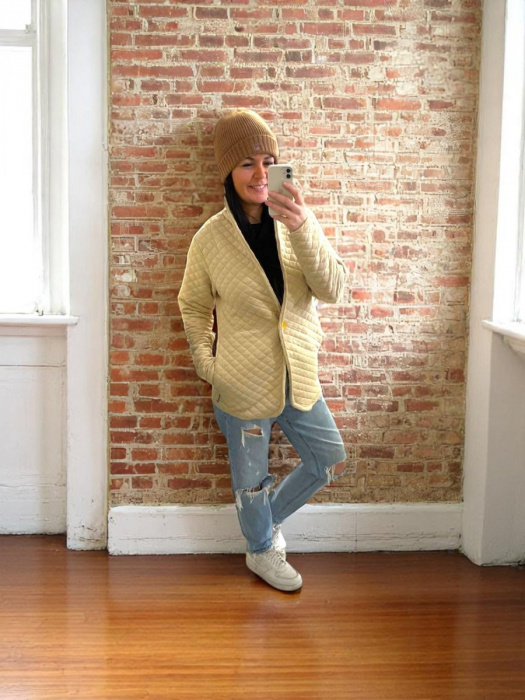 Dámský béžový kabátek M