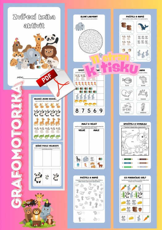 Zvířecí aktivity / grafomotorické listy