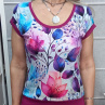 Dámské tričko - fialové listy (bavlna)