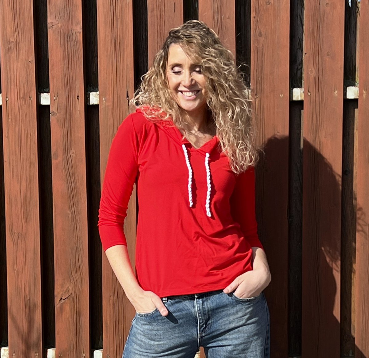 Tričko s kapucí červené