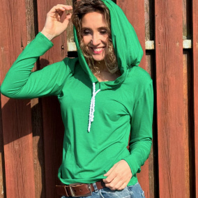 Tričko s kapucí zelené