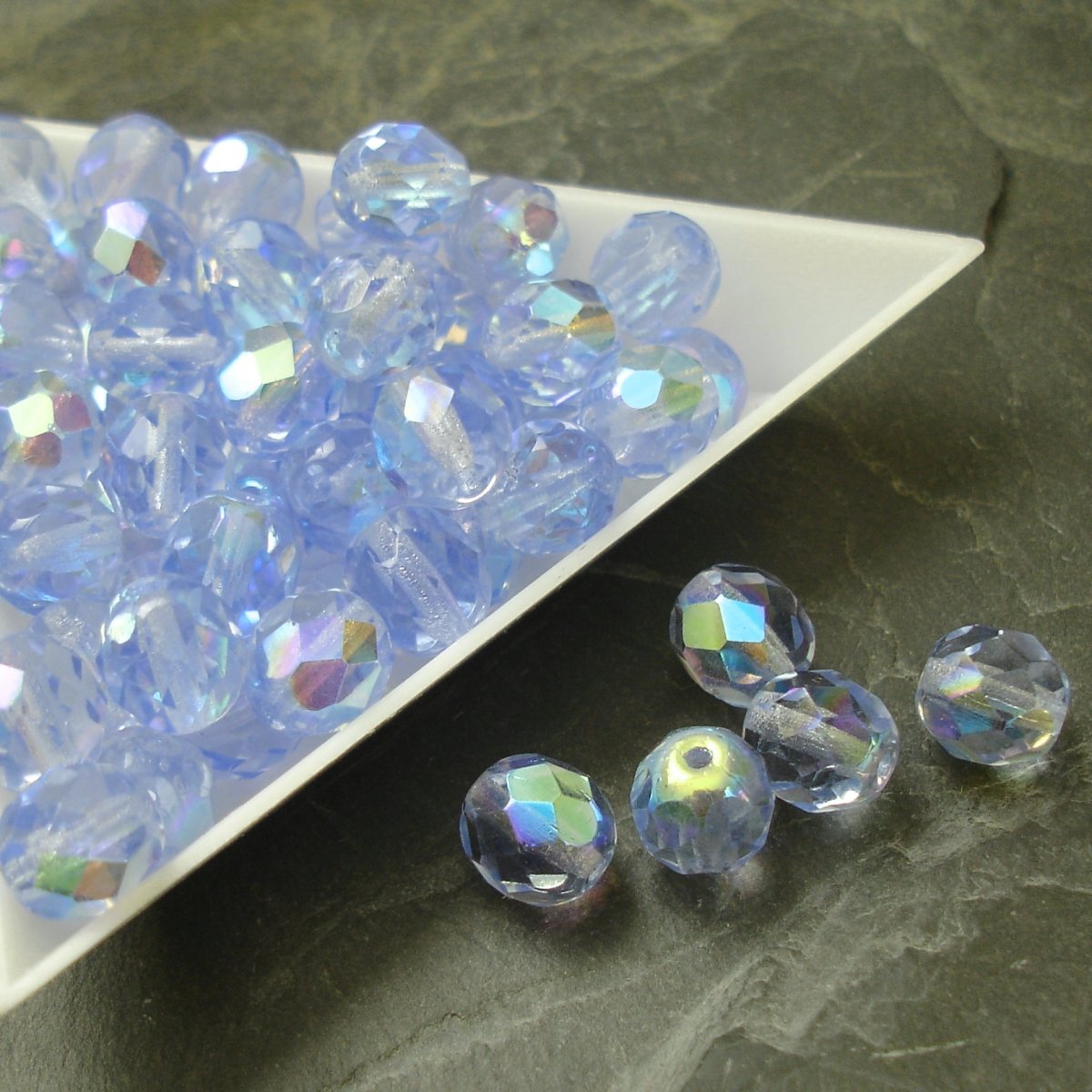 Ohňovky  cca 8mm - sv. modré AB - 10 ks