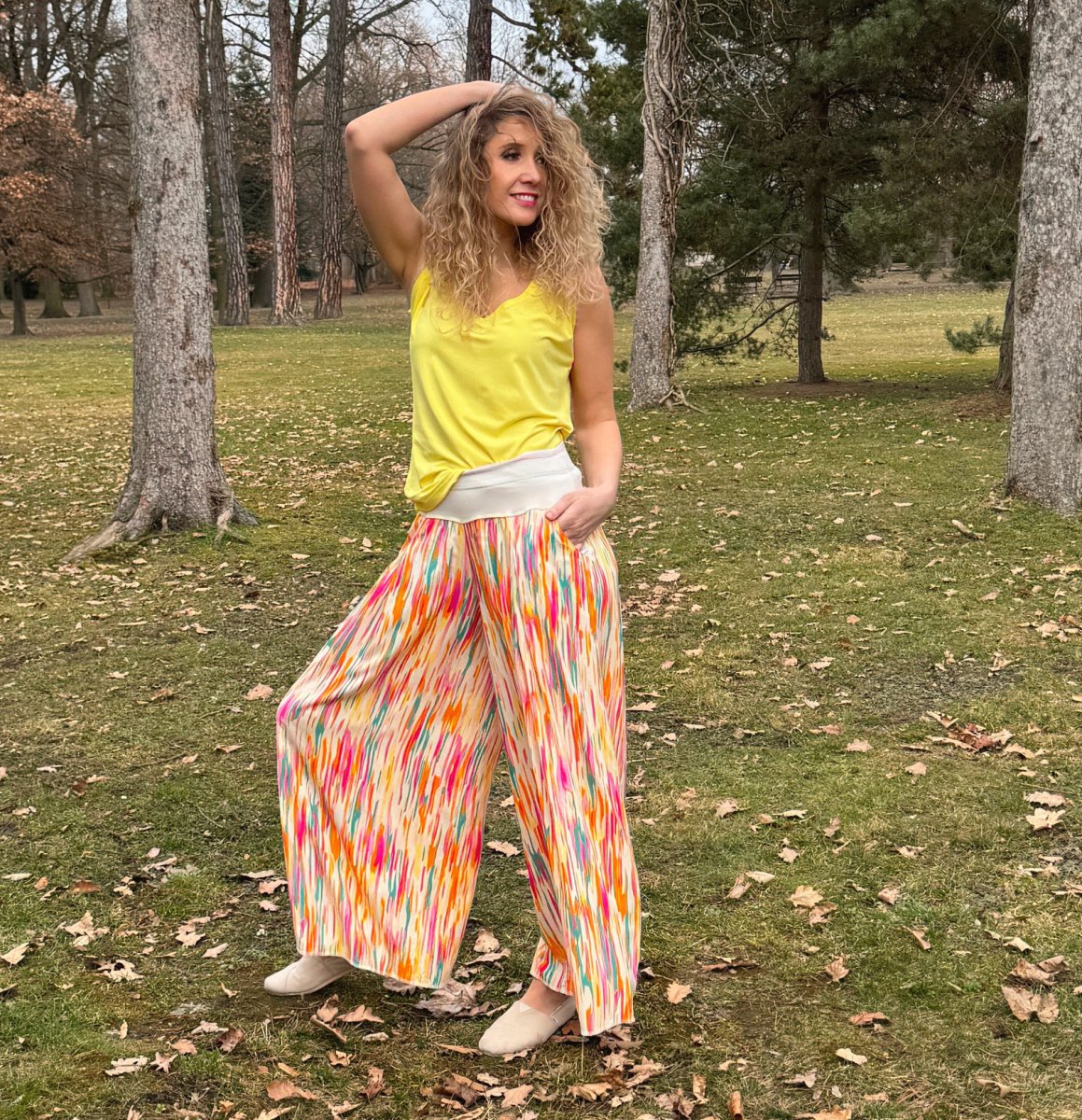 Kalhotová sukně dlouhá barevná