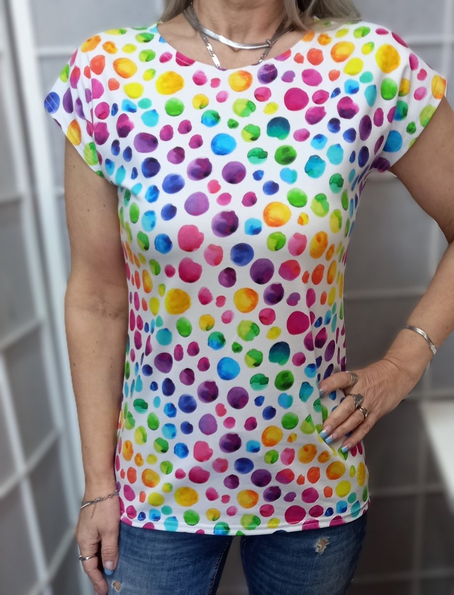 Tričko - kolečka na bílé (bavlna)