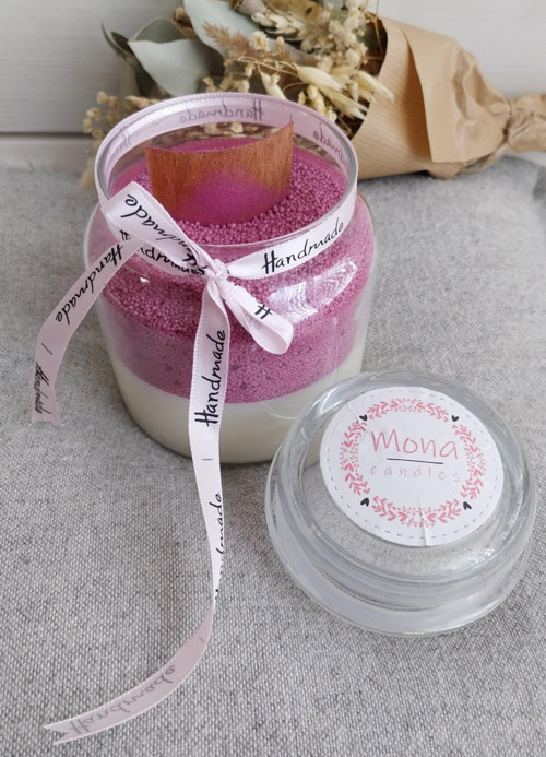 Svíčka bílo-růžová