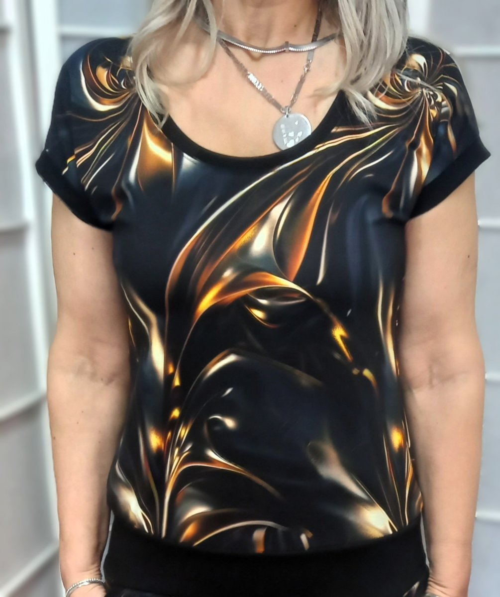 Tričko - zlatý vzor (bavlna)