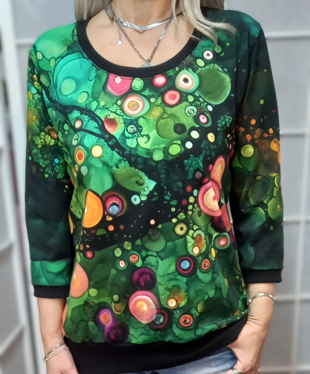 Tričko s 3/4 rukávem - barevný les (bavlna)