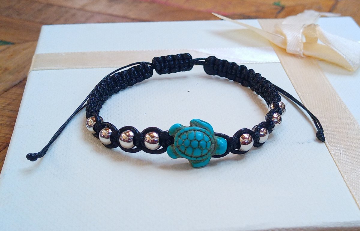 Shamballa náramek s želvičkou z tyrkenitu