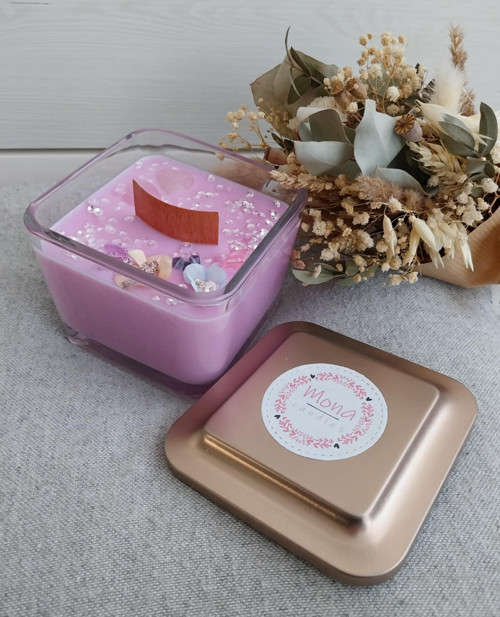 Svíčka srdcová růžová