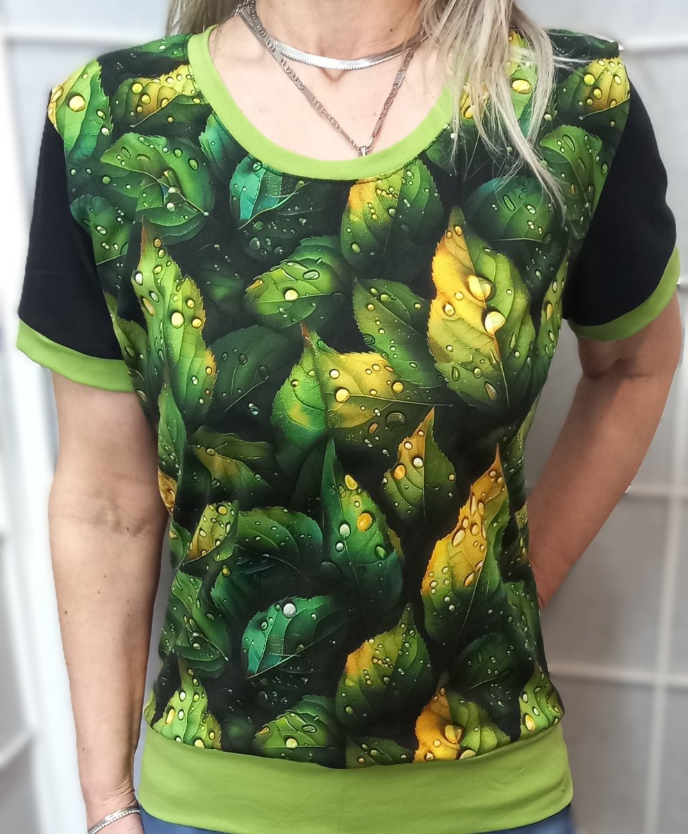 Tričko - zelené listy (bavlna)