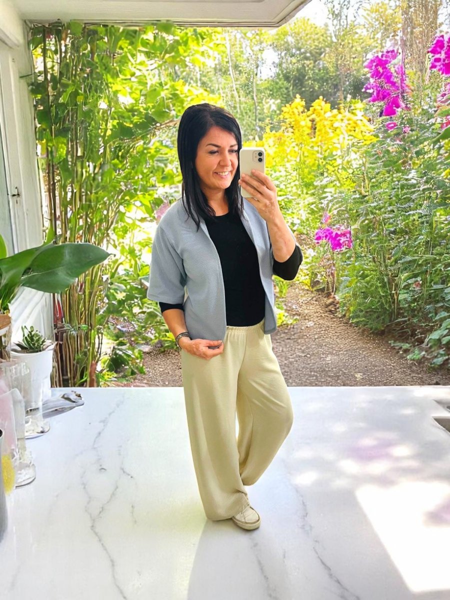 Dámský přehoz vafle - M