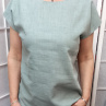 Halenka z přírodního lnu - barva mentolová (velikost 2XL a 3XL)