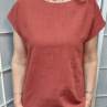 Halenka z přírodního lnu - barva cihlová, velikost L/XL *S*L*E*V*A*
