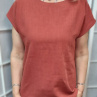 Halenka z přírodního lnu - barva cihlová, velikost L/XL ~ LETNÍ VÝPRODEJ ~