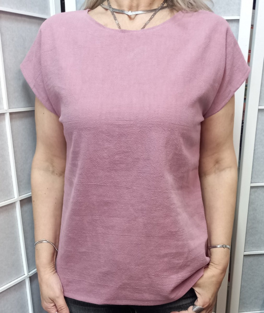 Halenka z přírodního lnu - barva starorůžová, velikost 2XL ~ LETNÍ VÝPRODEJ ~