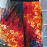 Půlkolová sukně - květy v bouři, velikost L/XL 