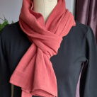 Šátek z přírodního lnu - barva cihlová  ~ LETNÍ VÝPRODEJ ~