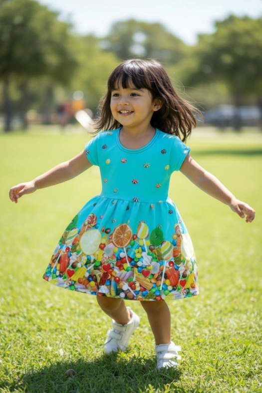 Dětské šaty Tyrkys 104/110