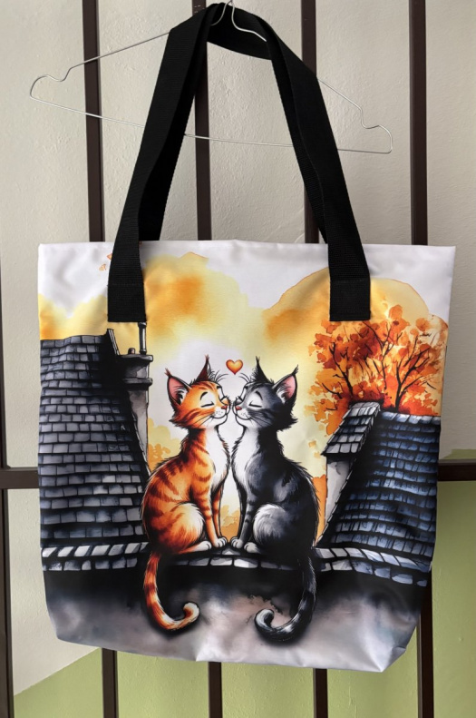 TAŠKA z kočárkoviny - Dvě kočky