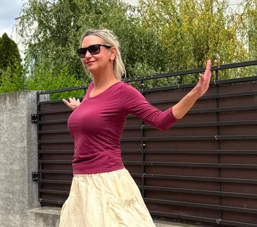 Tričko zdvojené mahagon