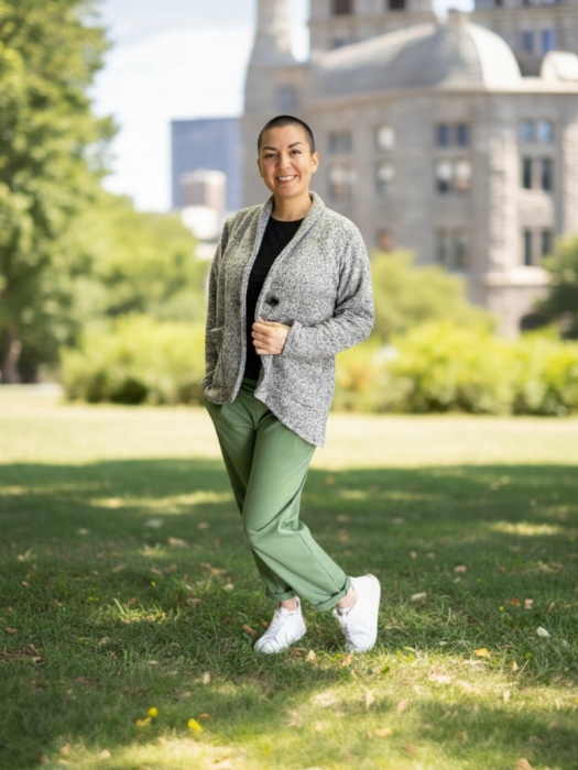 Dámský kabátek šedý melír