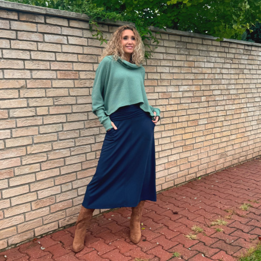 Zvonová sukně modrá