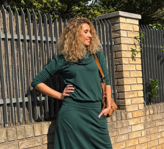 Rolák s pružným pasem tmavě zelený