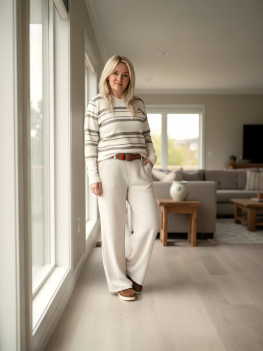 Dámský svetr Pruhy - L/XL