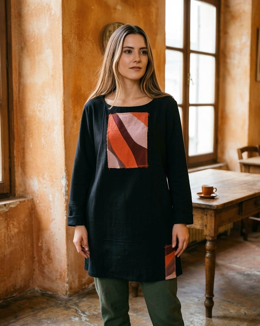 TUNIKA S APLIKACÍ (XL/XXL) - tunika, mikina